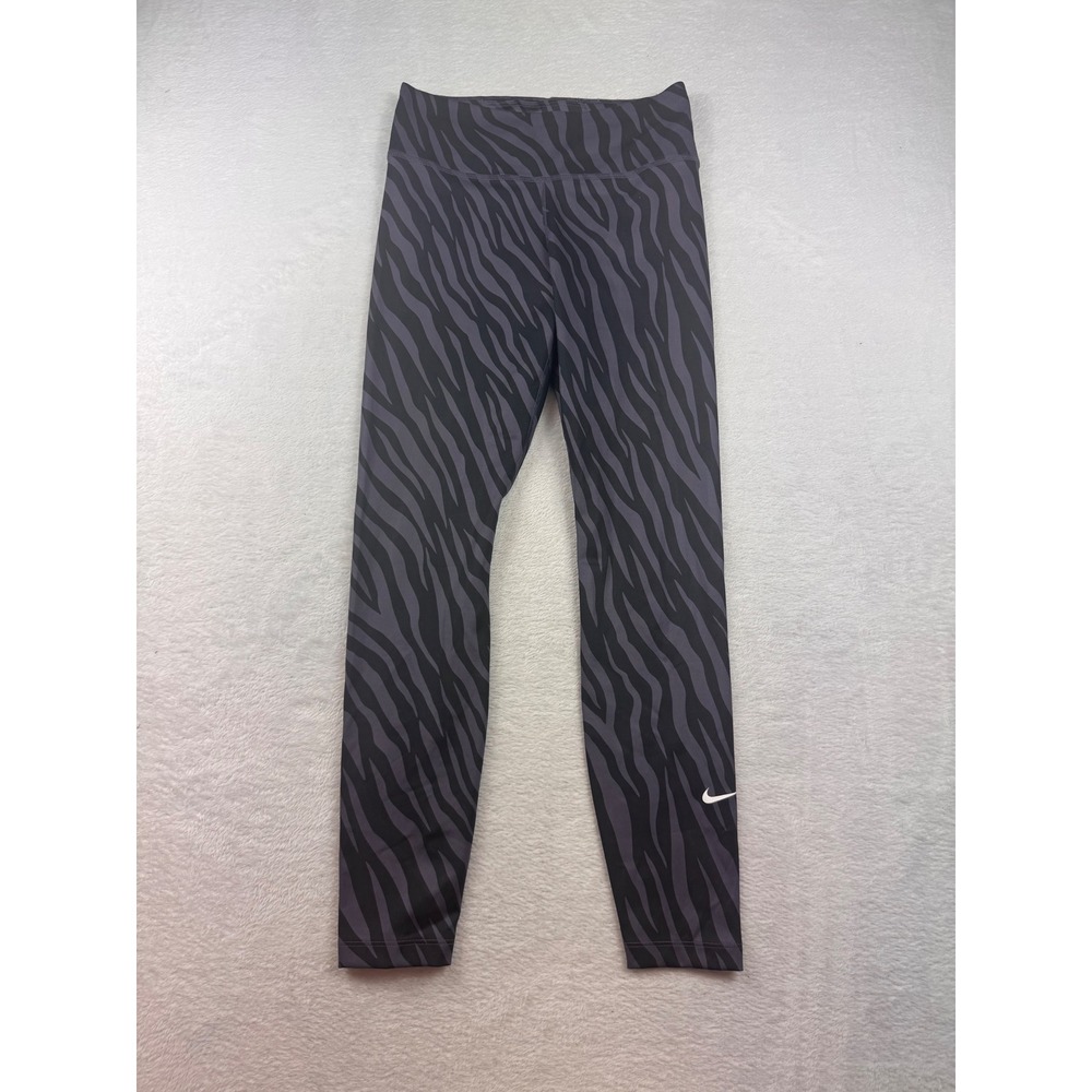 Nike Dri-FIT Womens Purple Zebra Print High Waisted Athletic Leggings Size Small